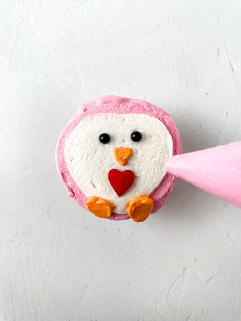 Pink Penguin Heart Cupcakes